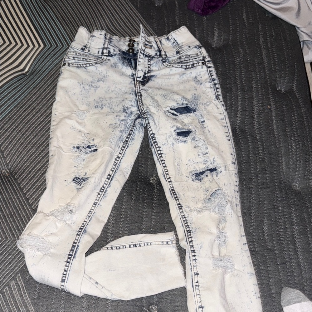 Ripped White Jeans